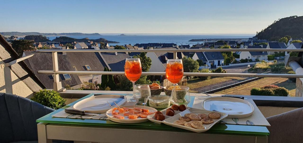 Appartement Bretagne Vue Mer Exceptionnelle Sur Les Hauts D'Erquy Au Calme ! Et Au Pied Du Gr34 Exterior foto